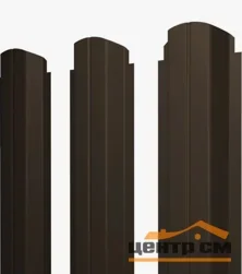 Штакетник металлический STYNERGY П-образный двусторонний фигурный 0.45 мм, PE RAL 8019 (темно-коричневый), ширина 110мм, длина 1.7 м.п.