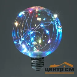 Лампа светодиодная декоративная 3Вт E27 230В RGB G95 Feron, LB-382