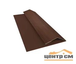 Планка финишная Принт Элит Шоколадное дерево TwinColor для М/сайдинга Блок-Хаус новый 2м.п.