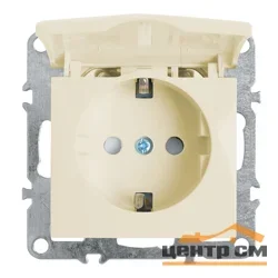 Розетка 1-местная (механизм) СП STEKKER Эрна с заземлением с крышкой (PST16-9112-02) слоновая кость