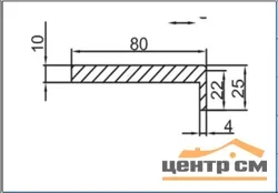 Наличник дверной телескопический PROFILO PORTE 80*10*2150 дуб скай белый (внутренний)