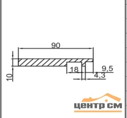 Наличник дверной телескопический прямой PROFILO PORTE 90*10*2150 дуб скай серый (внешний)