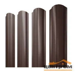 Штакетник металлический Grand Line Slim полукруглый фигурный Rooftop Бархат RAL 8017 (шоколад), 0,5 мм, длина 1.3 м.п.