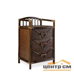 Комод плетеный на 3 ящика 08/03, темно-коричневый