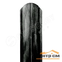 Штакетник металлический STYNERGY полукруглый фигурный 0.45 мм SteelArt Дуб серый 3D, ширина 118мм, длина 1.6 м.п.