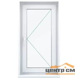 Окно ПВХ 480*1210(62) двухкамерное, одностворчатое, поворотно-отк створка GreenteQ (Siegenia Classic) (правая) + м/с,А16018-3