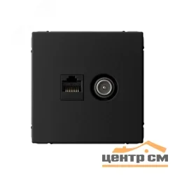 Механизм розетки компьютерной + телевизионной 2-м ArtGallery RJ45 + TV кат.5E карбон SE GAL001089