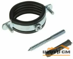 Хомут с гайкой 1" (31-38), шпилька-шуруп м8 , дюбель пластиковый (Эльф)