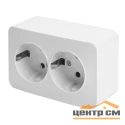 Розетка 2-местная ОП STEKKER София 250В, 16А, IP20 с заземлением, белый, арт.MST16-12-01