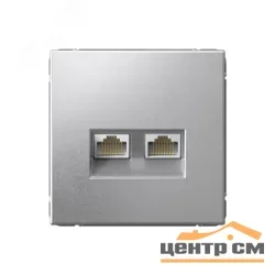 Механизм розетки двойной компьютерной ArtGallery RJ45+RJ45 кат. 6A алюм. SE GAL000388