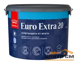 Краска ВД интерьерная моющаяся полуматовая Tikkivala (Tikkurila) EURO EXTRA 20 База C 9л