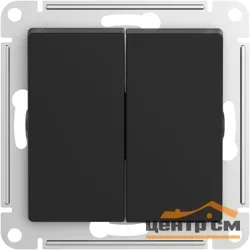 Механизм выключателя двухклавишный СП Aqua IP44 (сх. 5) 10AX карбон. Systeme Electric ATN441051