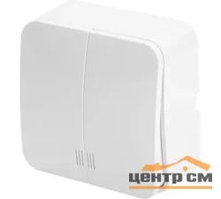 Выключатель двухклавишный ОП с индикатором 250В, 10А, IP20, серия София, белый, MSW10-21-01