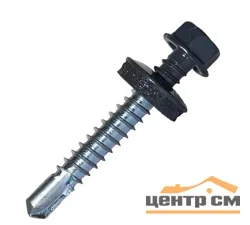Саморез кровельный 4,8x28 сверло №1 (мокрый асфальт) RAL 7024 (уп 60шт) Biskrep